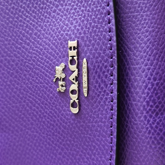 NWT Coach Purple Crossgrain Leather Soft Slimline Wallet ππ - Picture 3 of 16